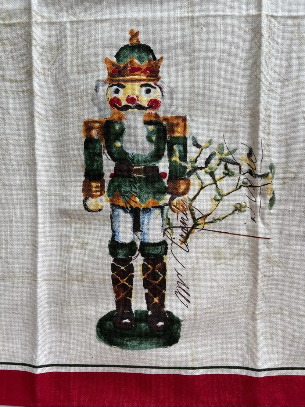 New Williams Sonoma kitchen towels Christmas Nutcracker King 100% Cotton 31x24
